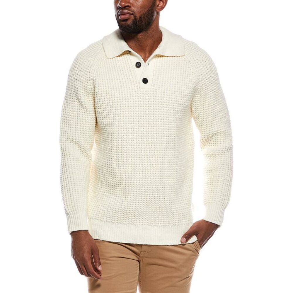 The Normal Brand Mens  Waffle Pullover Sweater, Ivory